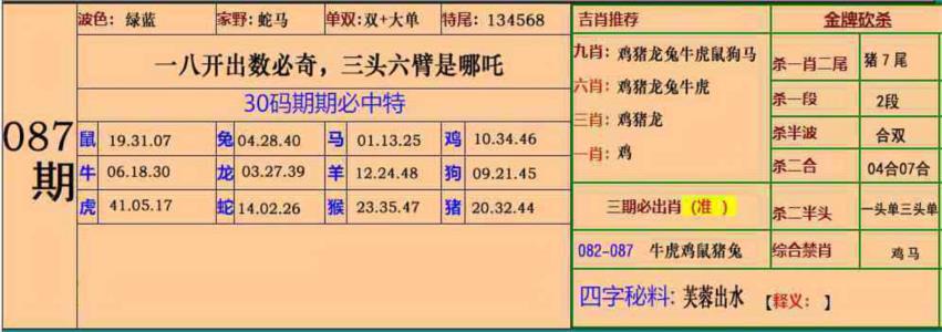 小鱼儿30码期期中