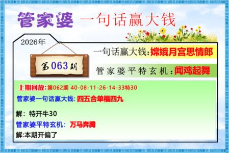 管家婆一句话赢大钱