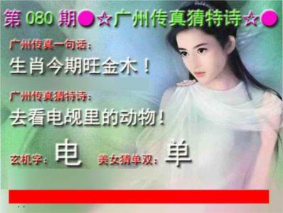 广州传真中特诗