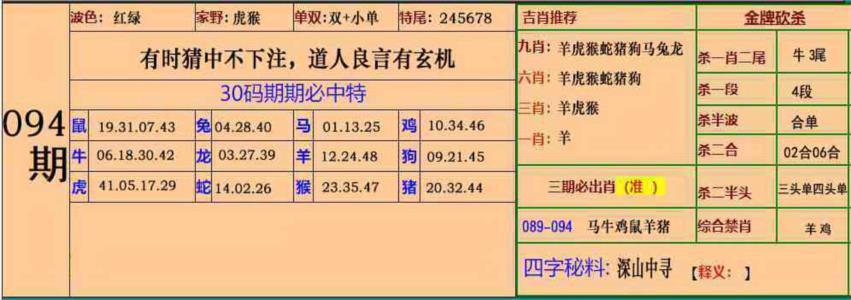 小鱼儿30码期期中