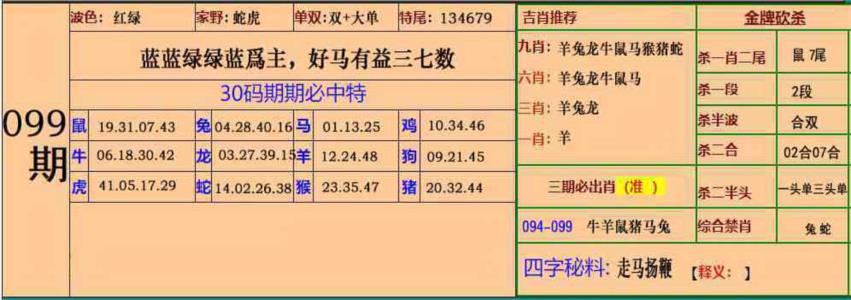 小鱼儿30码期期中