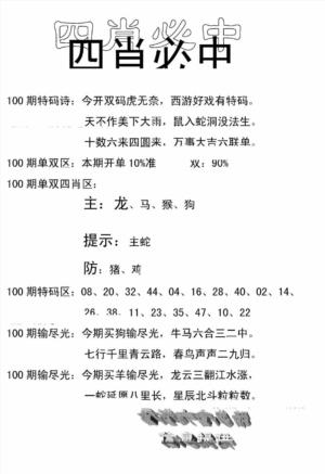 四肖中特(新)